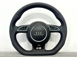 Volante inferior plano D Audi A4 S4 A5 S5 A6 S6 A7 S7 A8 Q5 Q7 8R B8 S-Line - Imagen 1 de 4