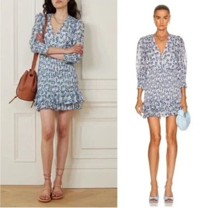 Nuevo con etiquetas Vestido Darrah Barba Verónica Cobalto Multi Calado Manga Larga Talla 8 - Imagen 1 de 15