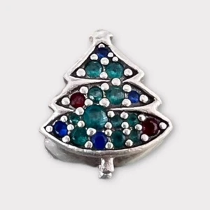 Authentic  Pandora Charm, Christmas Tree Charm, #790018C01 Multicolor Crystals - Picture 1 of 6