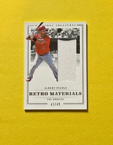 2023 PANINI NATIONAL TREASURES ALBERT PUJOLS RETRO MATERIALS RELIC /49 #RM-AP - Picture 1 of 2