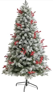 6ft. Snow Tipped Norwegian Fir Pre-Lit Artificial Christmas Tree with 200 LED - Picture 1 of 5