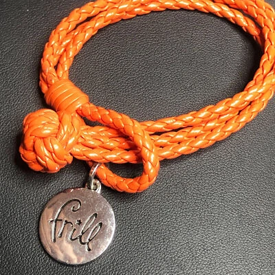 Pulsera 5144 Firmada Vera Bradley Naranja Cuero Trenzado 8" - Retirada Foto 1 de 2