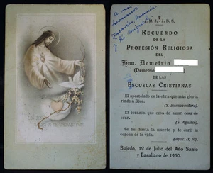 TARJETA SAGRADA ANTIGUA MEMORIA DE PROFESIÓN RELIGIOSA. See My Shop CC261 1950 - Imagen 1 de 1