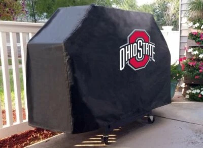 Ohio State Grill Cover with Buckeyes Logo on Black Vinyl - Image 1 of 4