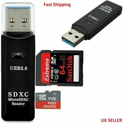 NEW USB 3.0 HIGH SPEED SD MEMORY CARD READER SDHC SDXC MMC MICRO MOBILE T-FLASH - Image 1 of 4