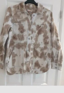 Anthropologie Pilcro The Fielder Tie Dye Shacket, Medium. Beige