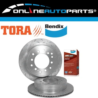 Rear Brake Disc Rotors + Bendix 4WD Pads for Landcruiser PZJ70 PZJ73 90~93 - Image 1 of 4