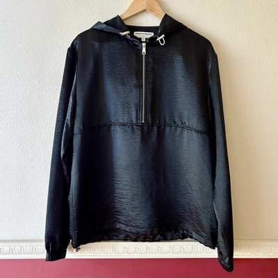 Chaqueta Pullover American Apparel Con Capucha Media Cremallera Sudadera con Capucha Negra Para Hombre’s Puños M Foto 1 de 4