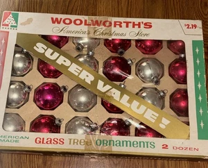 Vintage Weihnachten Woolworth Glas Ornamente 24 insgesamt Mcm - Bild 1 von 13