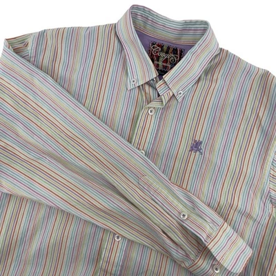 Coogi Australia M Striped Button Down Shirt Menswear Colorful Cotton - Image 1 of 4