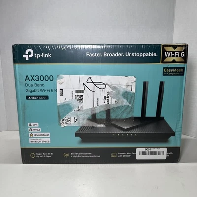 TP-Link Archer AX55 AX3000 Dual-Band WiFi 6 Router Gigabit USB 3.0 NEW SEALED - Image 1 of 4