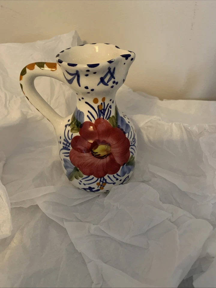 Vintage Benjamin Catalan Spanish Porcelain Floral Pattern Hand Painted Jug - Image 1 of 4