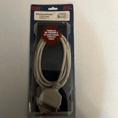 QVS 6FT CC308-06 BIDIRECTIONAL Bi-tropics PARRALLEL Printer CABLE New - Image 1 of 3