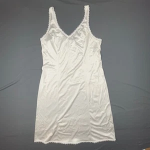 Vintage Sears White Full Slip Dress Size 49/8 Lace Trim Costa Rica - Picture 1 of 6