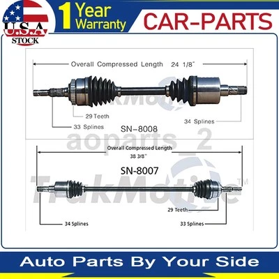 2 ejes delanteros TrakMotive CV eje articulado para Saturn LS1 2000 Foto 1 de 3