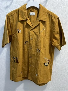 Camicia Percival uomo cubana S/S ricamata giallo senape taglia L - Foto 1 di 7