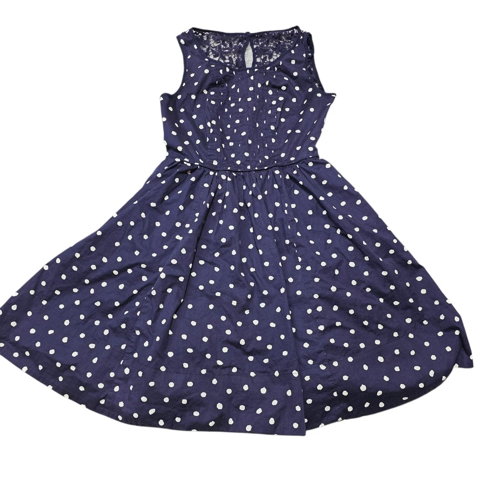 Anthropologie Moulinette Soeurs Blue Polka Dot Lace Sleeveless Dress Size 6 - Image 1 of 4