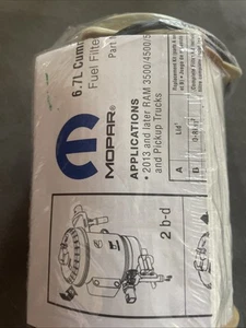 Mopar RAM 2500 3500 4500 5500 with 6.7L Cummins Diesel Fuel Filter 68157291AA - Foto 1 di 3