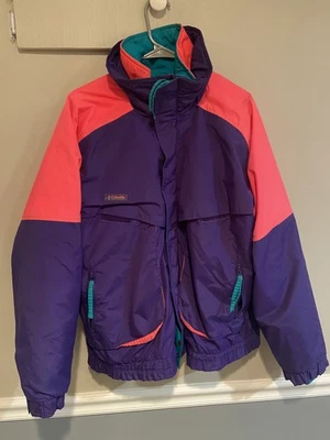 Vintage 90s Columbia Powder Keg Retro Ski Jacket Neon Men Large - Image 1 of 4