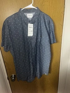 Men's Sovereign Code Short Sleeve Button Up blue Size L - Picture 1 of 3