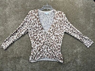 Cárdigan estampado animal New York & Company talla grande - leopardo guepardo Foto 1 de 4
