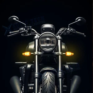 2X Mini Motorcycle LED Turn Signals Blinker Light Indicator Amber Lamp Universal - Picture 1 of 7