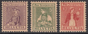 SUIZA - HELVETIA - Yv.** 154/156 - AÑO 1917 - Mi.** 133/135 - PRO JUVENTUTE -MNH - Foto 1 di 1