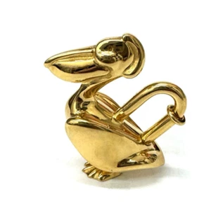 [TOP] Hermes Gold Pelikan Vogel Cadena Schloss Tasche Armreif Charm 1992 Limitiert - Bild 1 von 7
