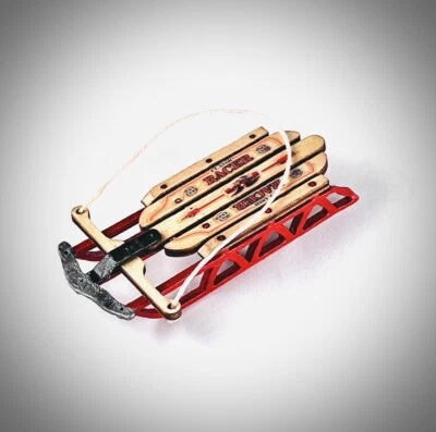 Dollhouse Hand Made miniature Christmas snow sled - Image 1 of 4