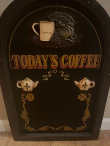 Vintage Englishtown Coffee Shop "Today's Coffee" Chalkboard 3D Menu Wall Sign - Picture 1 of 5