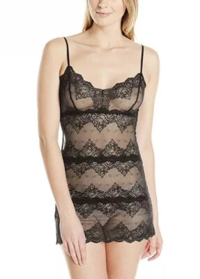 全新 Only Hearts So Fine 蕾丝 Chemette Chemise 尺寸 L 黑色 Z250-36 — 第 1/2 张图片