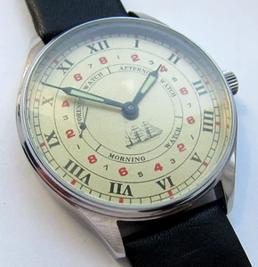 Stylish unusual mechanical wristwatch d=45, marine bells system,reliable precise - Picture 1 of 14