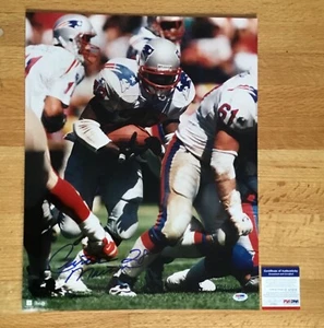 Foto autógrafa firmada por Curtis Martin New England Patriots NFL HOF 16x20 certificado de autenticidad PSA - Imagen 1 de 3
