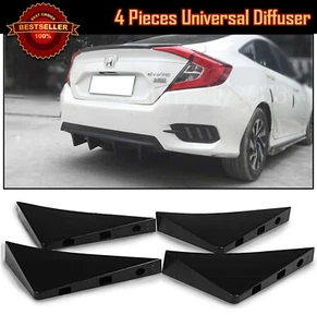 4 Pc 7.5" Lower Bumper Valance Extension Diffuser Shark Fin Wing For Nissan.. - Picture 1 of 5