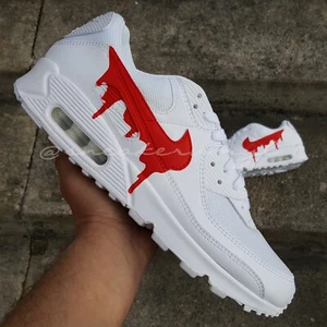 Air Max 90 Red Paint Drip Custom NWT - Picture 1 of 8