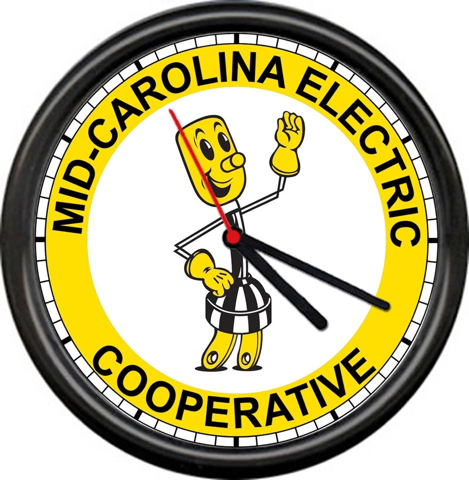 Willie Wirehand Mid- Carolina Electric Cooperative Electrician Sign Wall Clock - Image 1 of 1