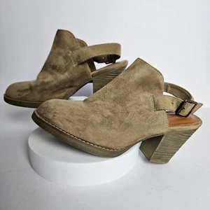BC Born in California Chunky BOHO Clogs – Size 7.5 – Taupe Block Heel Slingback - Picture 1 of 18