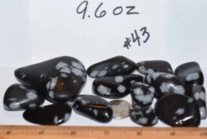 Süßer Schneeflocken-Obsidian...poliert 9,6 Unzen (#43) 13 Steine - Bild 1 von 4