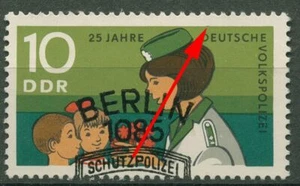 RDA 1970 25 años Dt. Policía Popular con defecto de placa 1580 F 8 con sello especial - Imagen 1 de 1