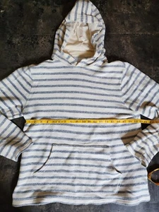 Old Navy Herren Kapuze weiß & blau gestreift Langarmshirt Oberteil Größe Medium - Bild 1 von 5