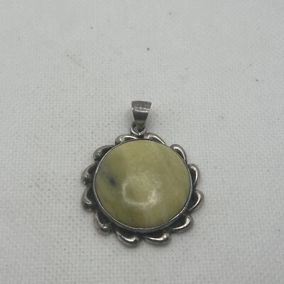 Винтажный серебро желтый большой кулон 925 - Изображение 1 из 4
