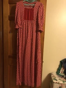 Vintage Women's Red Polyester Knit 70s Prom Dress Sz M Maxi 3/4 Sleeve W Insert - Picture 1 of 11