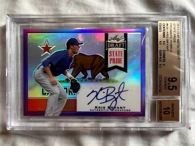 2013 Leaf Metal Draft Kris Bryant RC Auto Purple Autograph SSP /25 BGS 9.5 10 - Image 1 of 3