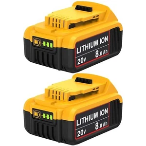 2 Pack For DeWalt 20V 20 Volt Max XR 6.0/8.0AH Lithium Ion Battery DCB200 DCB204 - Picture 1 of 22