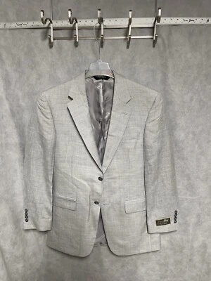 NWT Jos A Bank Blazer Men's 40R Gray Linen Wool 2B Flannel Textured Coat Luxury - Image 1 of 4