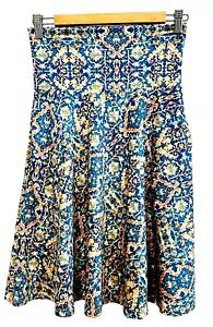 Honey & Lace California Apparel Flare Skirt Knee Length Stretch MultiColor Sz XS - Picture 1 of 8