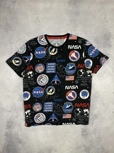 Alpha Industries NASA American Flag Over Print Black T Shirt Men’s Size XL - Picture 1 of 16