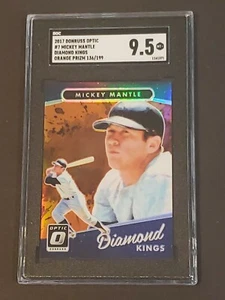 2017 Donruss Optic #7 DK Orange Prizm /199 Mickey Mantle SGC 9.5 - Picture 1 of 2