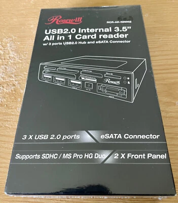 Rosewill RCR-AK-IM5002 USB2.0 -75in1- Card Reader w/3x USB2.0 ports & eSATA New - Image 1 of 3