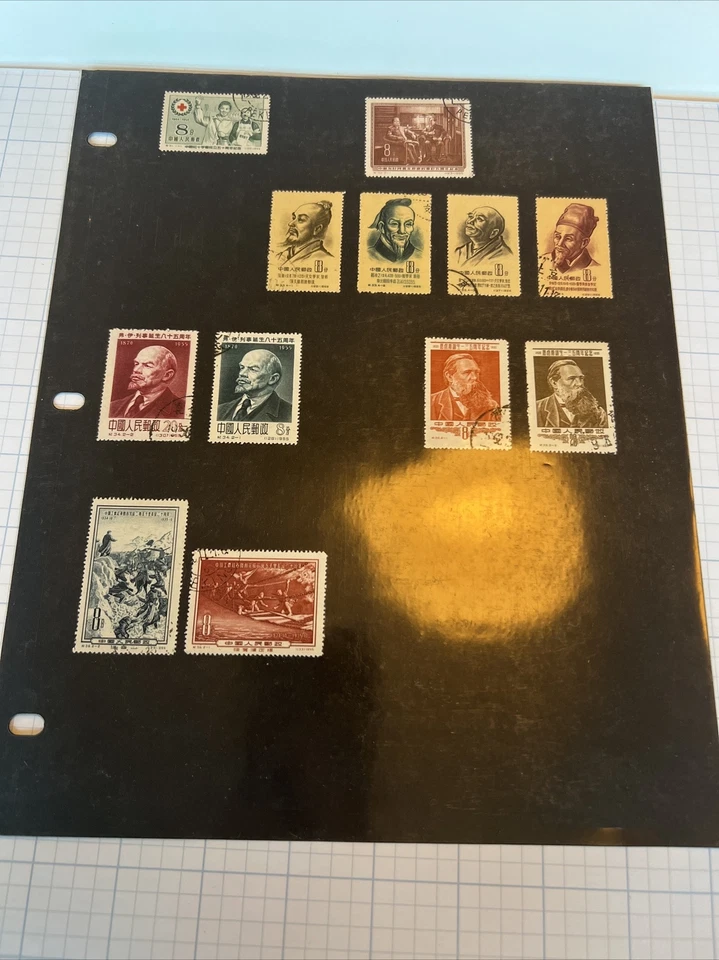 Sheet Of Collector Stamps. 1955 China The 85th Anniversary of the Birth of Lenin - Image 1 of 4